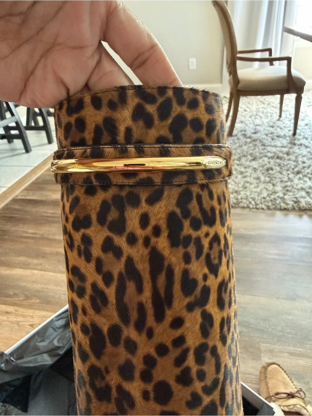 Givenchy Shark Pinch Boots in Leopard Pony-Effect Leather